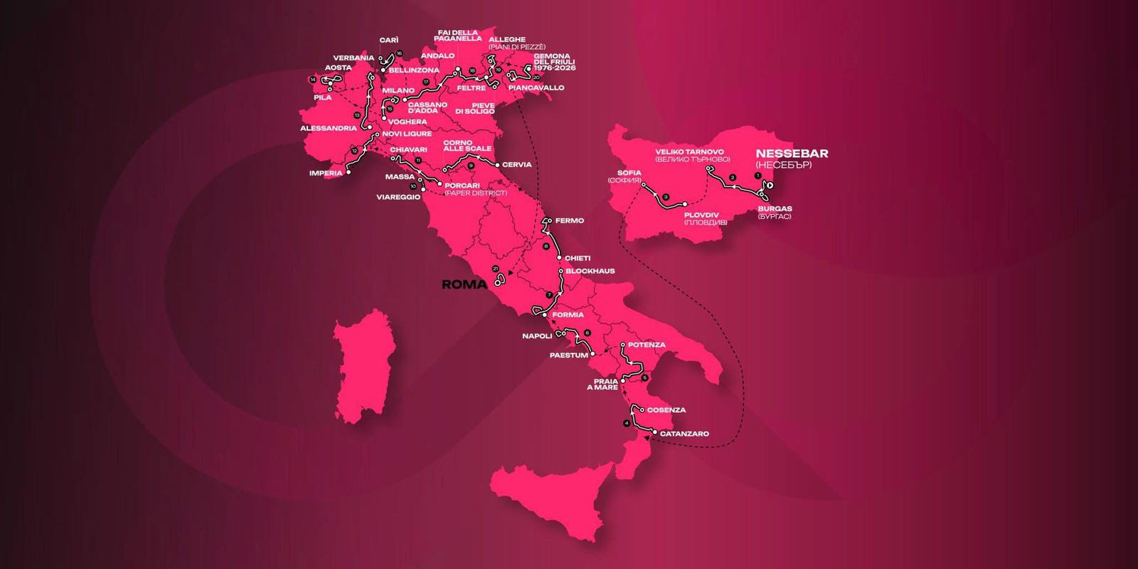 PRESENTAZIONE PERCORSO GIRO D'ITALIA 2026